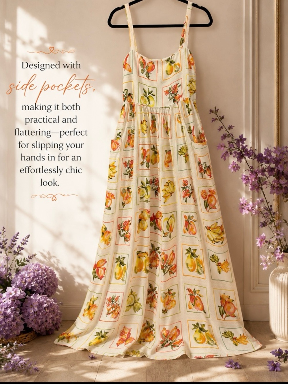 Paper Heart Summer Maxi Dress – Size Small 🌸🍋